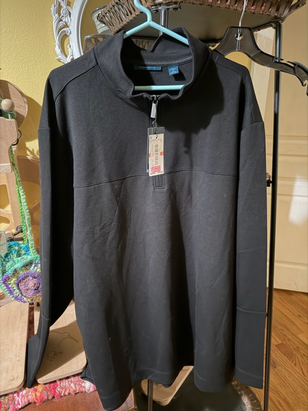 Perry Ellis Black Pullover Hoodie